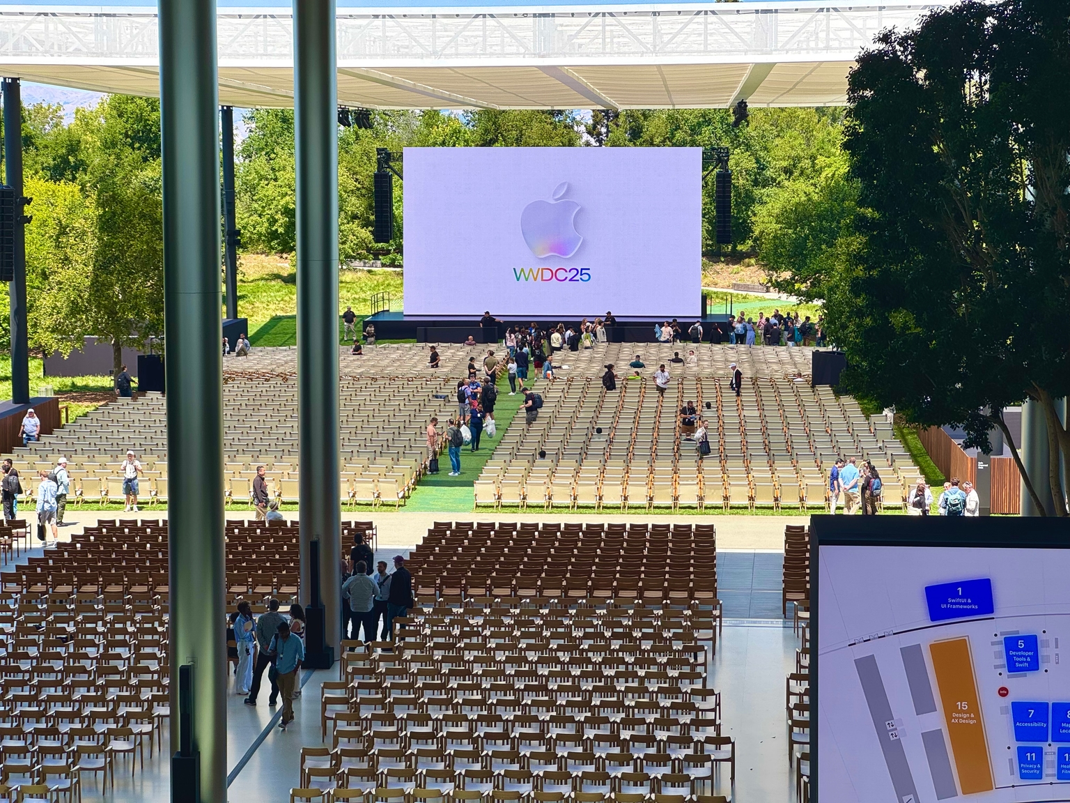 WWDC 2025 main stage at Apple Park