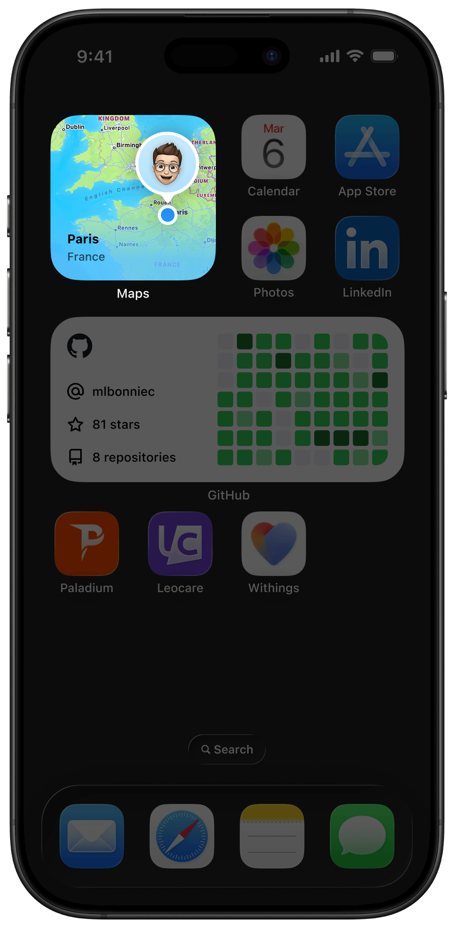 iPhone 16 Pro focused on a Maps widget