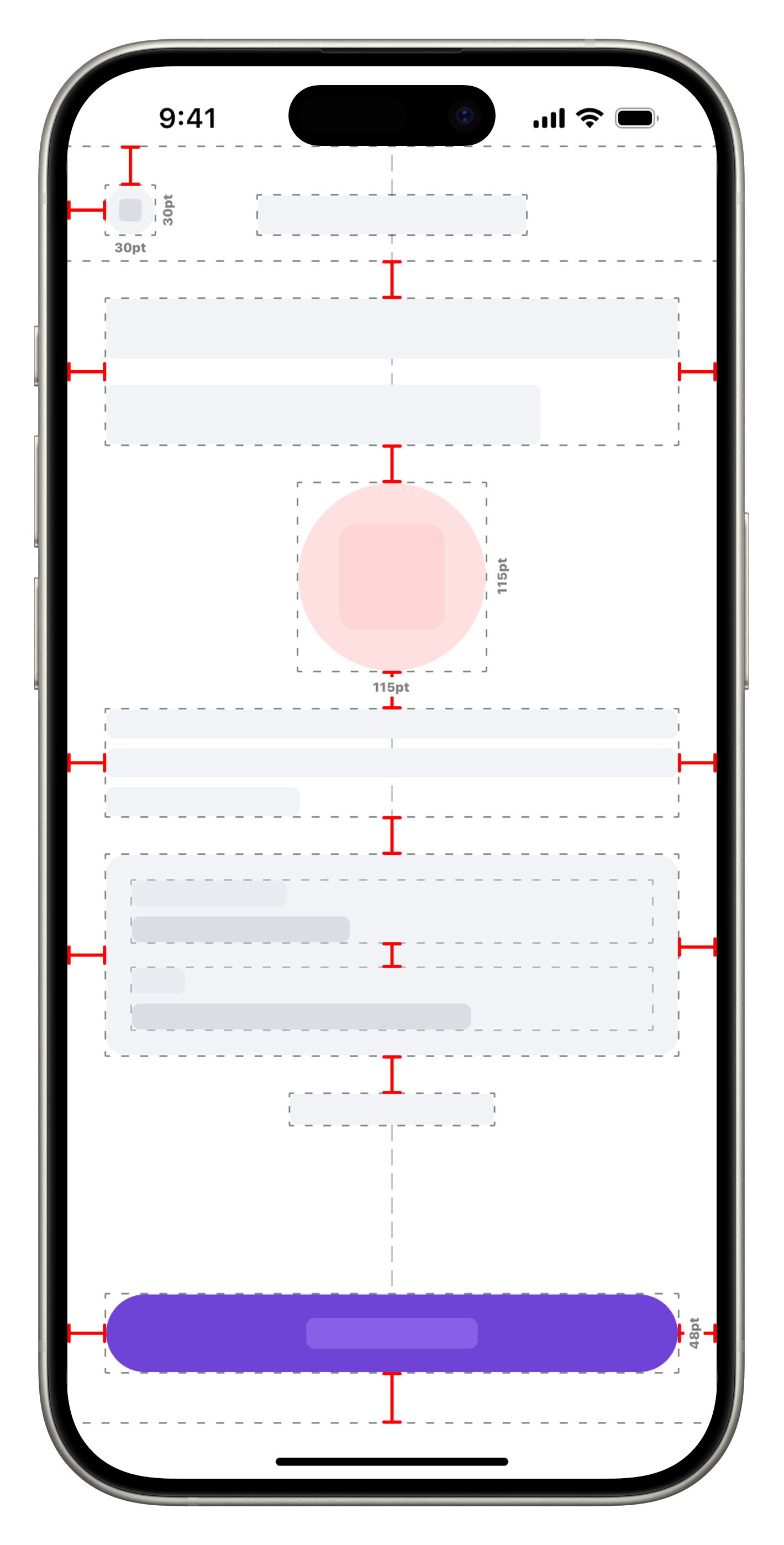 iPhone Mockups representing the a view constraints