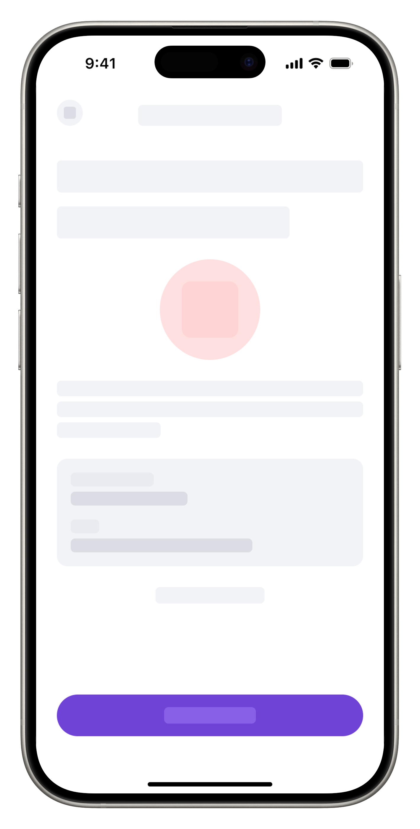 iPhone Mockups representing the a view placeholders