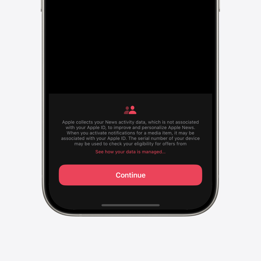 SwiftUI views showing a notice element