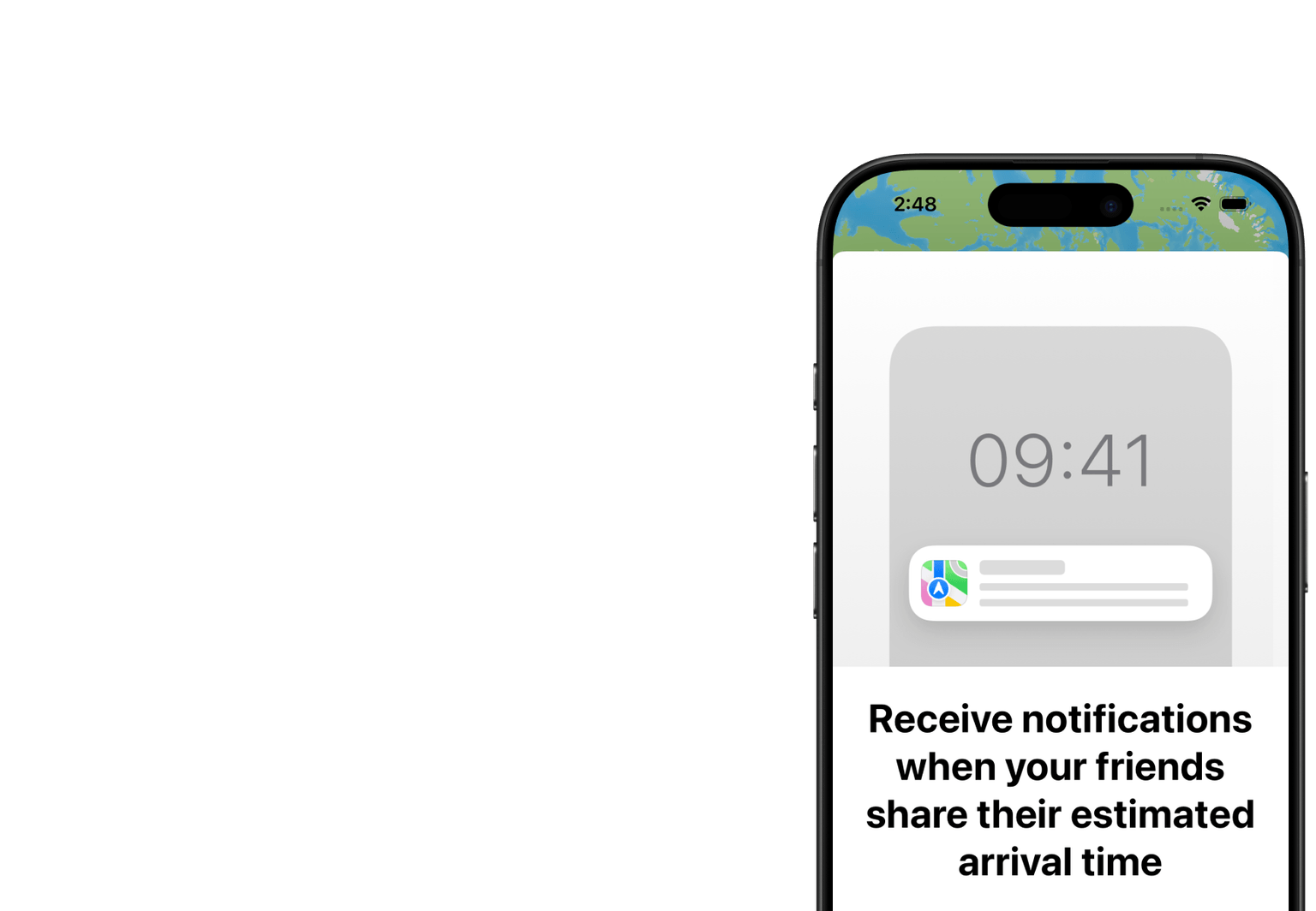 Mockup of the Maps On Boarding View on an iPhone