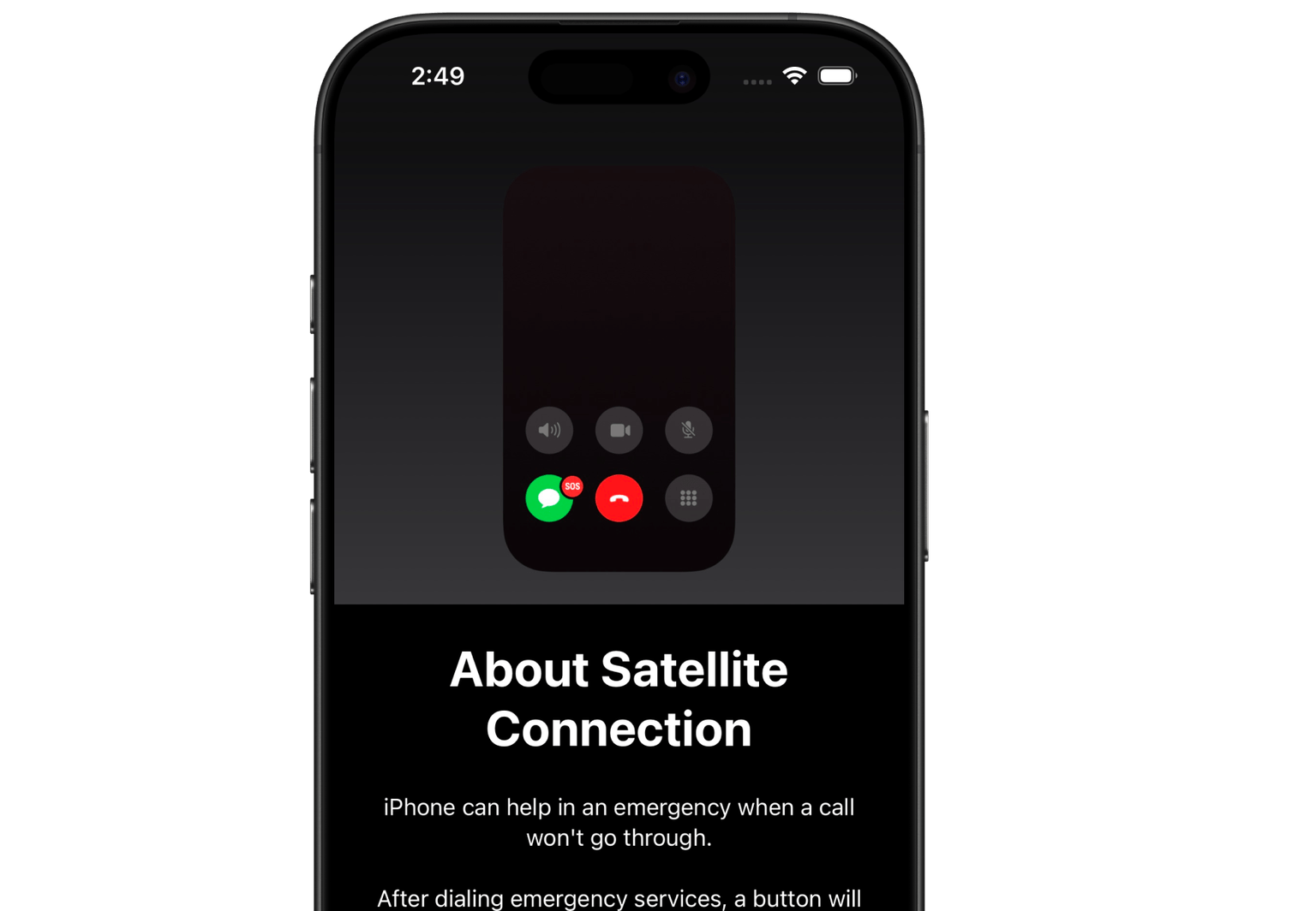 Mockup of the Satellite On Boarding View on an iPhone
