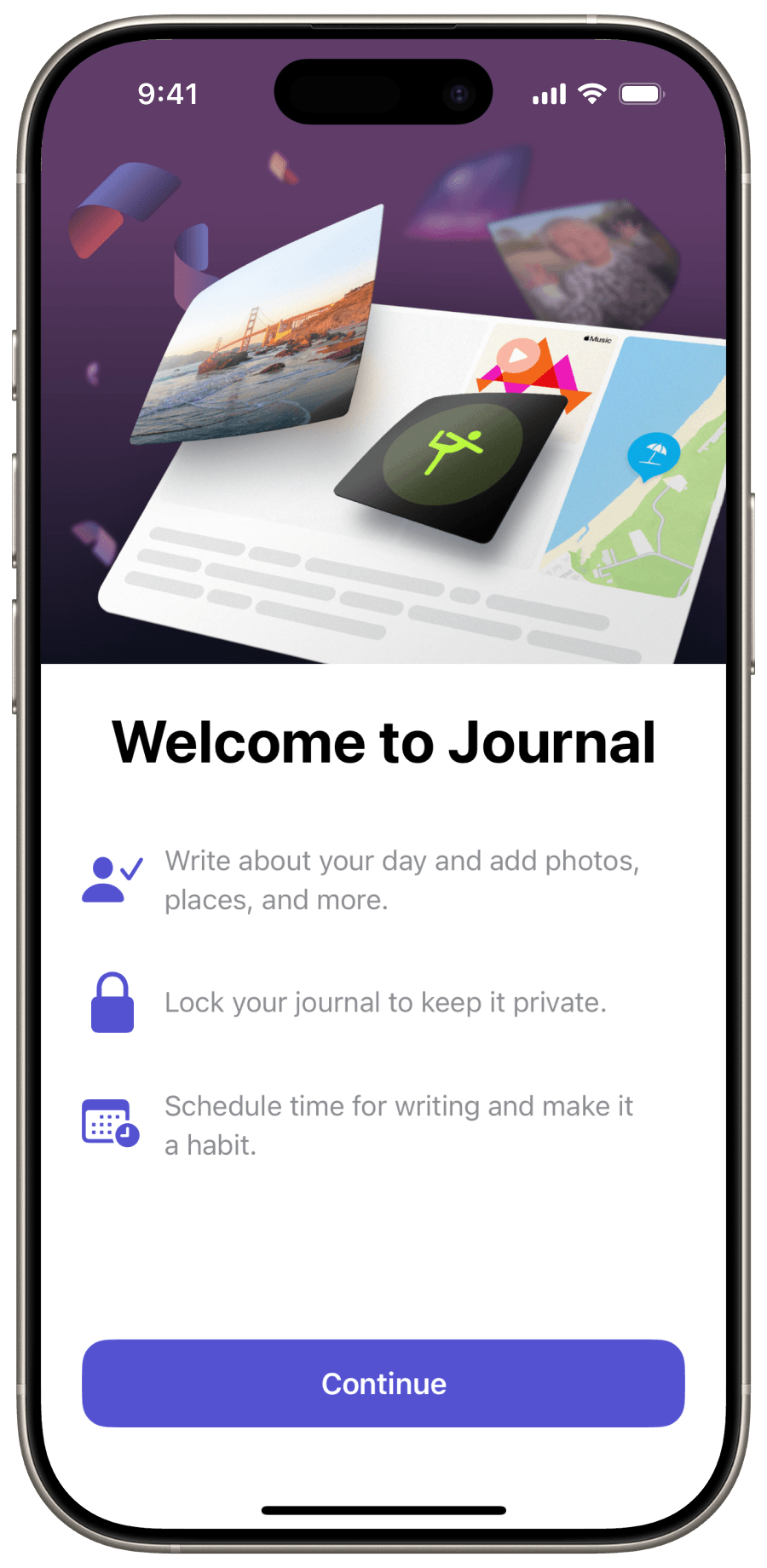 iOS Journal OnBoarding View