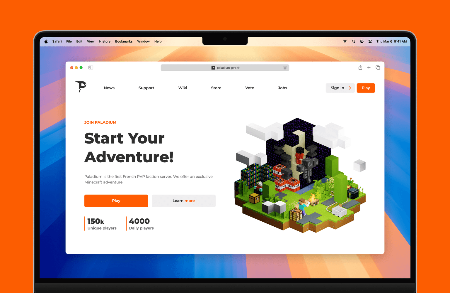 Hero Page of Paladium Website