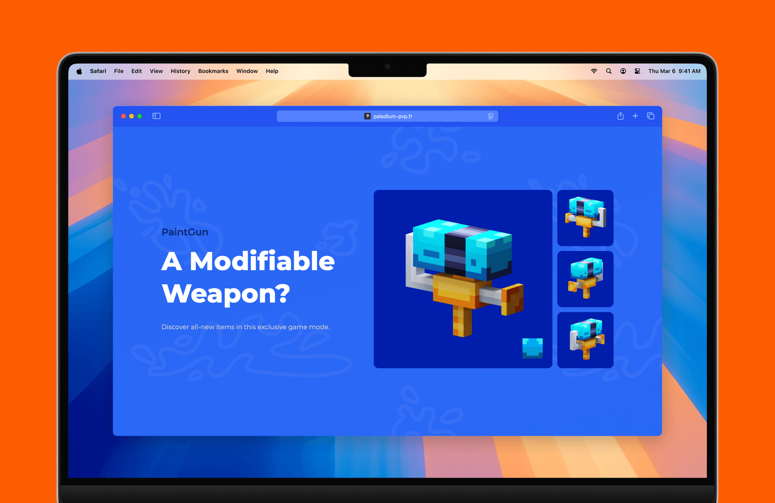 PaintGun Customization section on the PaintWars mini-game page